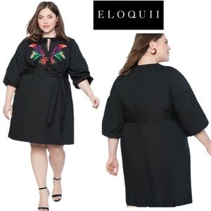 NWT Eloquii Sequin Parrot Puff Sleeve Dress
